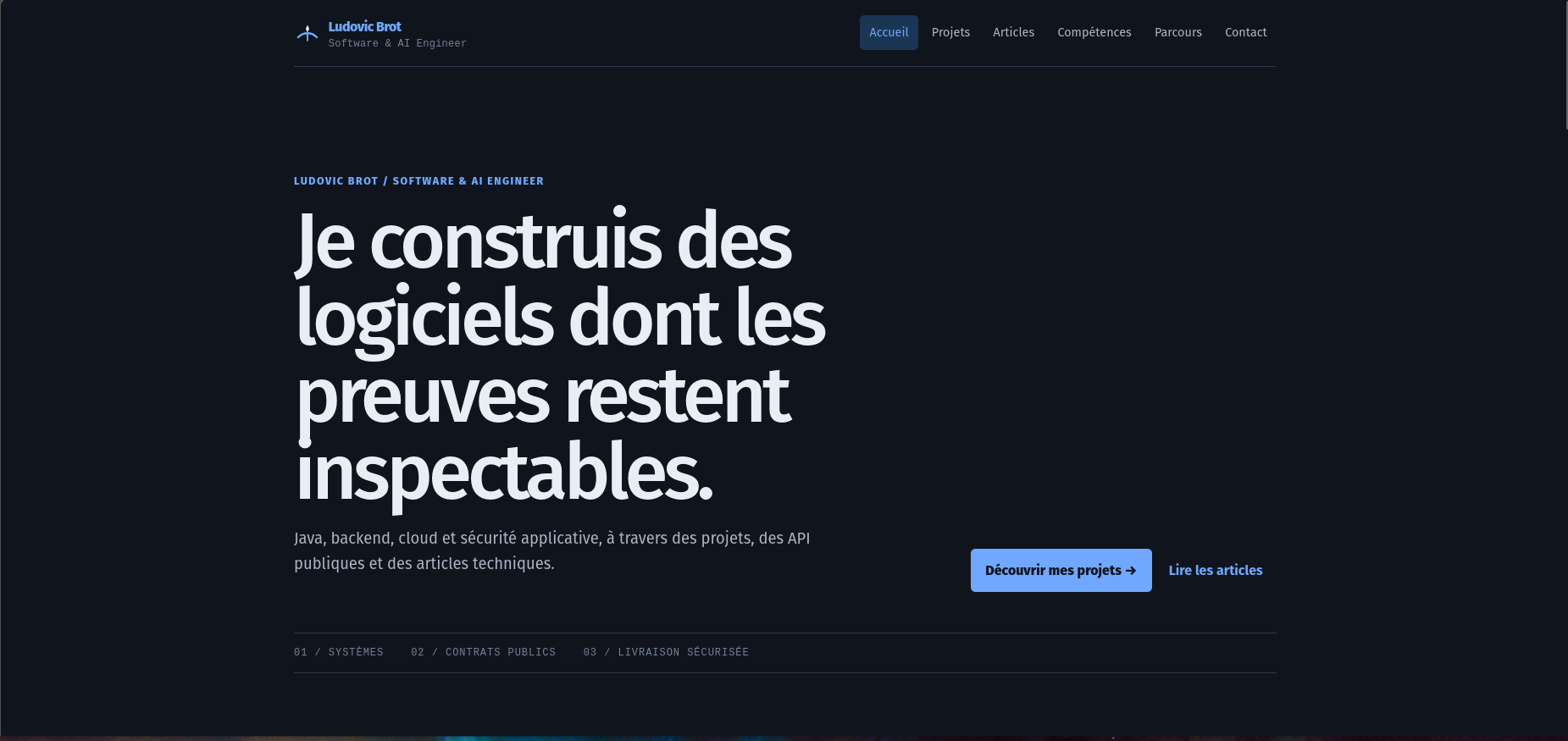 Illustration du projet Portfolio Java Spring Boot